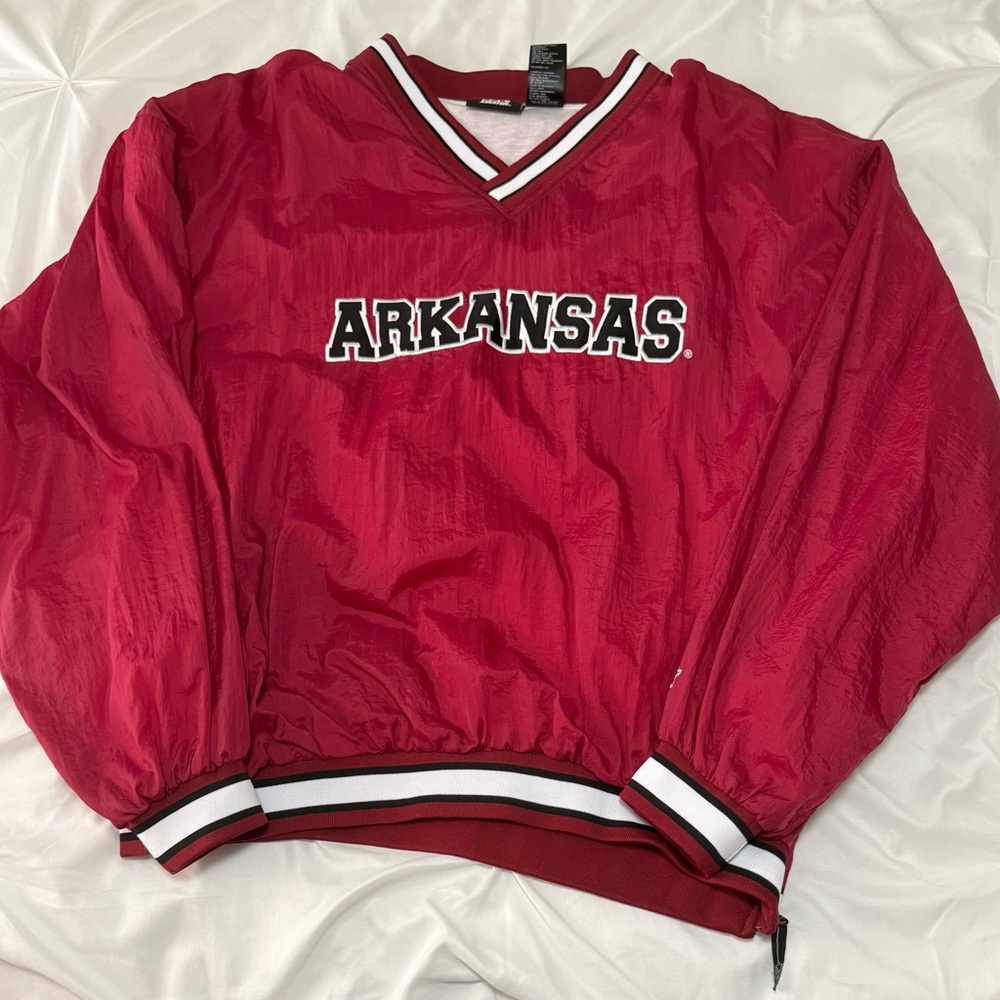Starter Arkansas Red Pullover Windbreaker XL